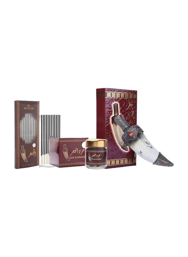 Banafa Oud Al Khanjar Bakhoor 50g + Al-Khanjar Perfume Oil 12g + Nad Al Khanjar Bakhoor 12pcs | Premium Arabic Incense & Attar Bundle - Image 1